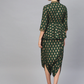 Women Green & Golden Dhoti Style Printed Basic Jumpsuit
