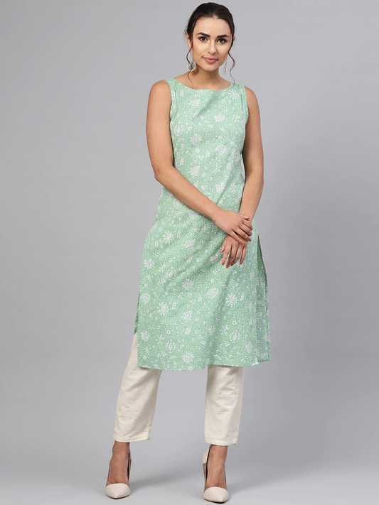 Women Floral Printed Straight Kurta