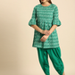 Women Green & White Printed Kurta Set