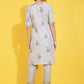 Women Grey Embroidered Pure Cotton Kurta Set