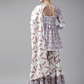 Women Grey Floral Printed Regular Pure Cotton Kurti Set