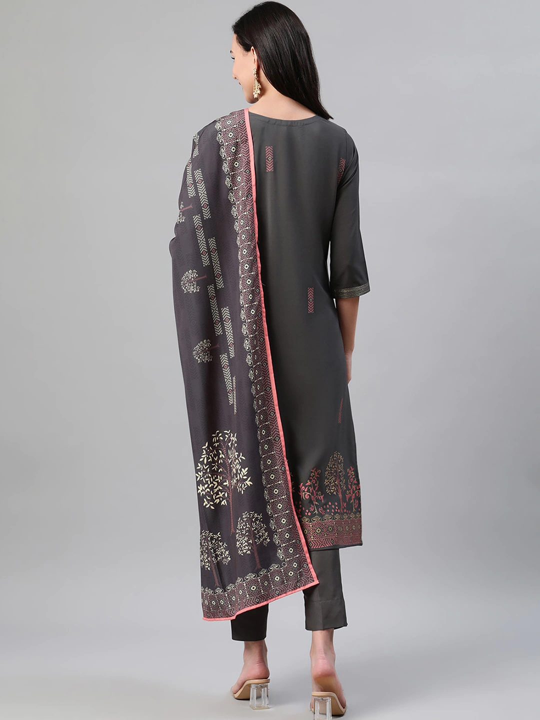 Women Grey Printed Kurta Set