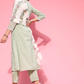 Women Grey & White Khari Print Kurta Set