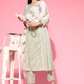 Women Grey & White Khari Print Kurta Set