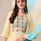 Women Kurta Pant And Dupatta Set Cotton Blend