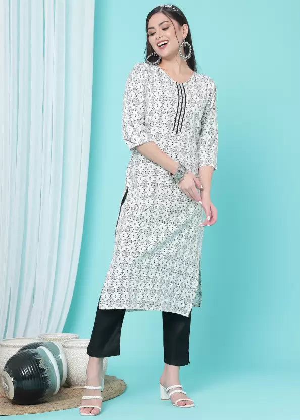 Women Kurta Pant And Dupatta Set Cotton Blend