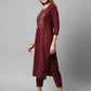Women Kurta Pant And Dupatta Set Cotton Blend