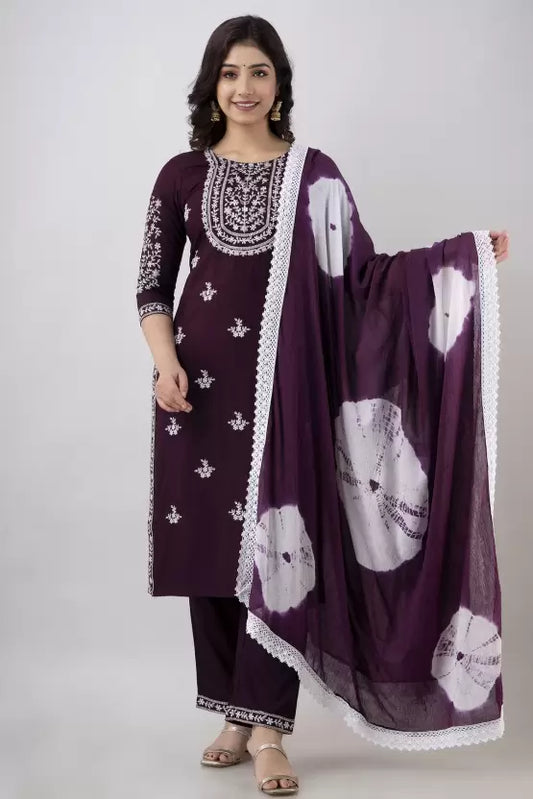 Women Kurta Pant And Dupatta Set