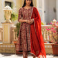 Women Pure Cotton Kurta Pant And Dupatta Set