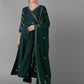 Women Kurta Pant And Dupatta Set Silk Blend