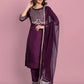 Women Kurta Pant And Dupatta Set Silk Blend