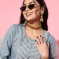 Women Kurta Pant And Dupatta Set Silk Blend