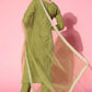 Women Kurta Pant And Dupatta Set Silk Blend