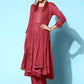 Women Kurta Pant And Dupatta Set Silk Blend