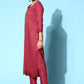 Women Kurta Pant And Dupatta Set Silk Blend