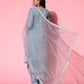 Women Kurta Pant And Dupatta Set Silk Blend