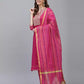 Women Kurta Pant And Dupatta Set Silk Blend