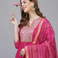 Women Kurta Pant And Dupatta Set Silk Blend