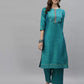 Women Kurta Pant And Dupatta Set Silk Blend