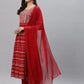 Women Viscose Rayon Kurta Pant And Dupatta Set