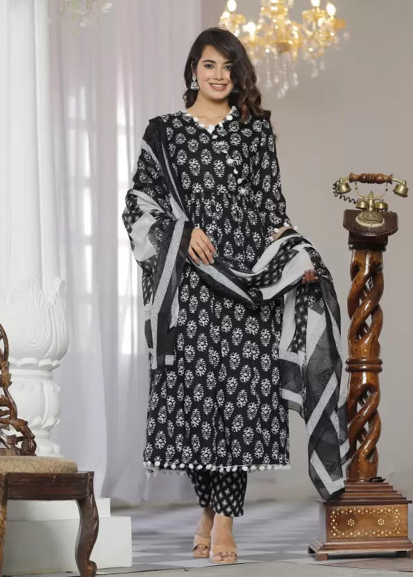 Women Kurta Pant And Dupatta Set Viscose Rayon