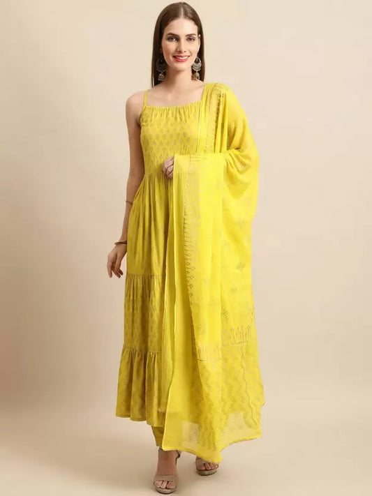 Women Kurta Pant And Dupatta Set Viscose Rayon