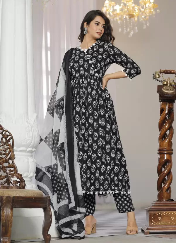 Women Kurta Pant And Dupatta Set Viscose Rayon