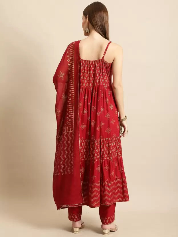 Women Kurta Pant And Dupatta Set Viscose Rayon