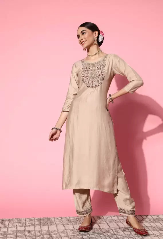 Women Kurta Pant And Dupatta Set Viscose Rayon