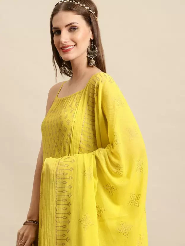 Women Kurta Pant And Dupatta Set Viscose Rayon