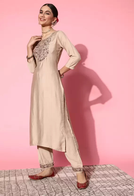 Women Kurta Pant And Dupatta Set Viscose Rayon