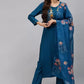 Women Viscose Rayon Kurta Pant And Dupatta Set