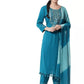 Women Viscose Rayon Kurta Pant And Dupatta Set