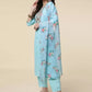 Women Kurta Pyjama & Dupatta Set Cotton Blend