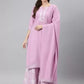 Women Kurta Pyjama & Dupatta Set Viscose Rayon