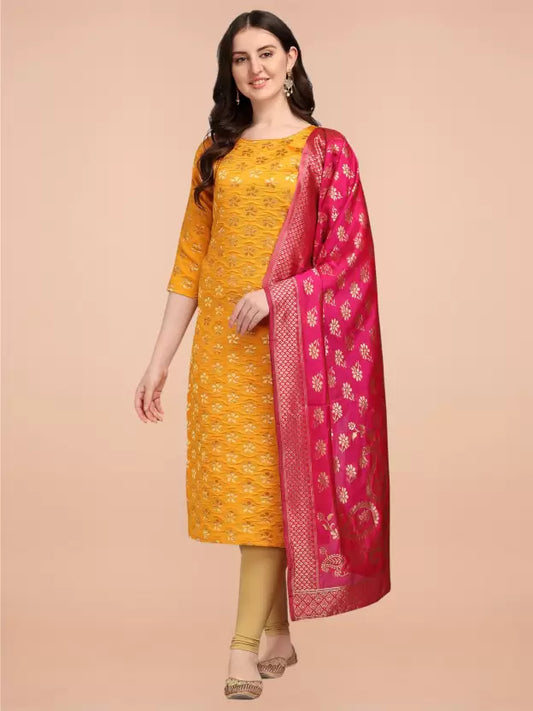 Women Kurta and Dupatta Set Cotton Silk