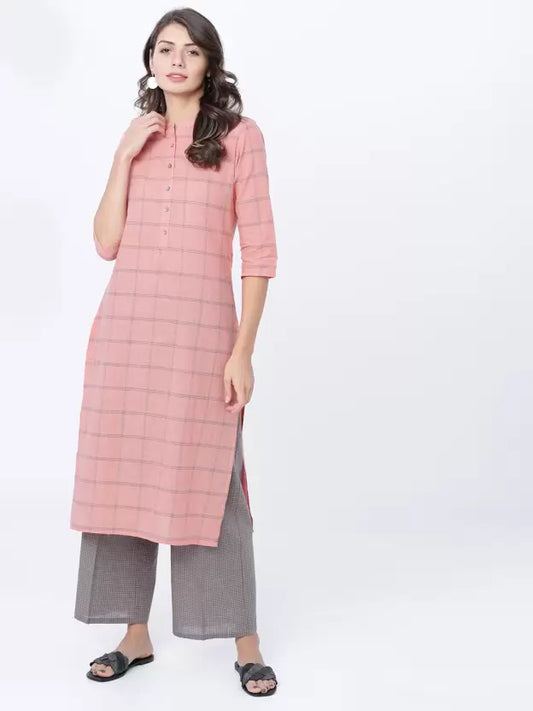 Women Kurta and Palazzo Set Cotton Blend