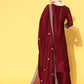 Women Kurta and Palazzo Set Silk Blend