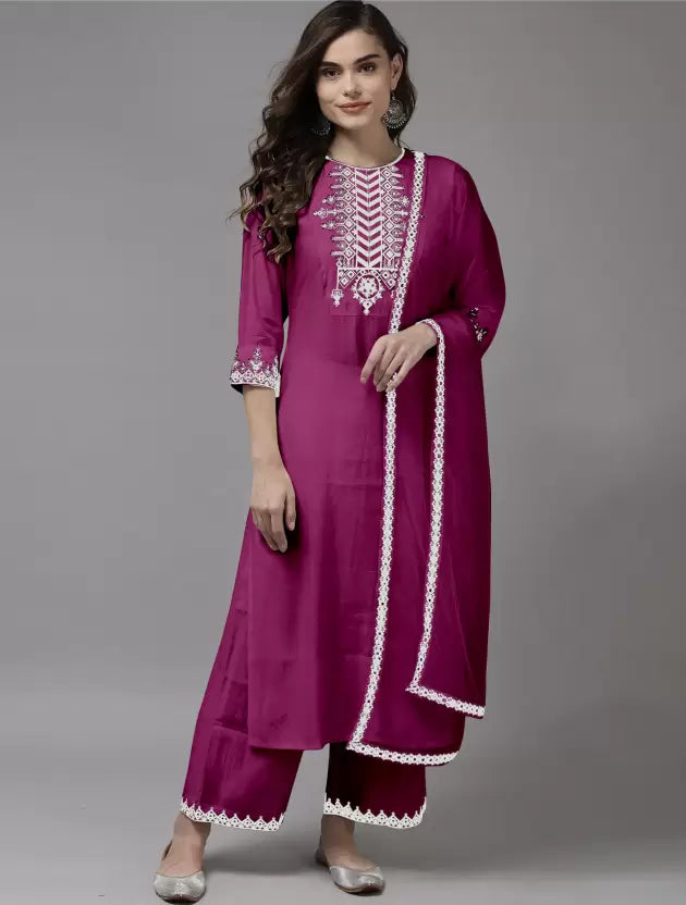 Women Kurta and Palazzo Set Viscose Rayon