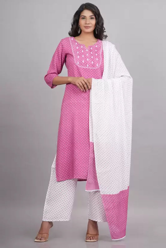 Women Kurta and Palazzo Set Viscose Rayon