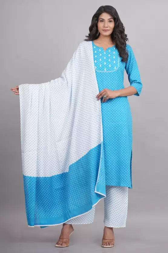 Women Kurta and Palazzo Set Viscose Rayon