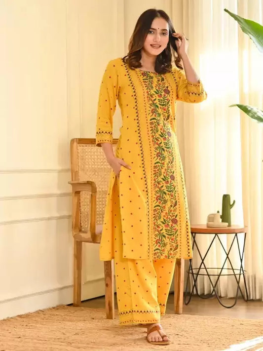 Women Kurta and Palazzo Set Viscose Rayon