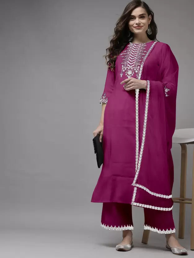 Women Kurta and Palazzo Set Viscose Rayon