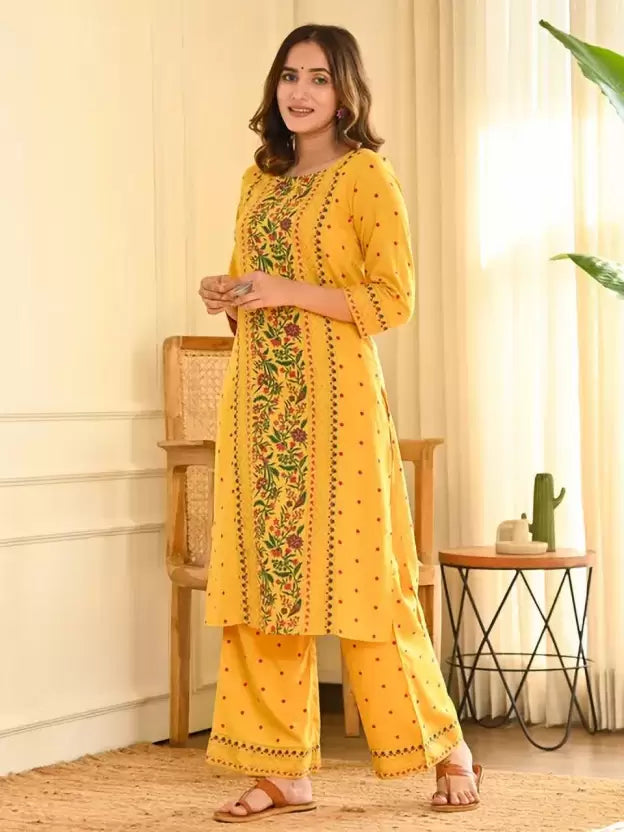 Women Kurta and Palazzo Set Viscose Rayon