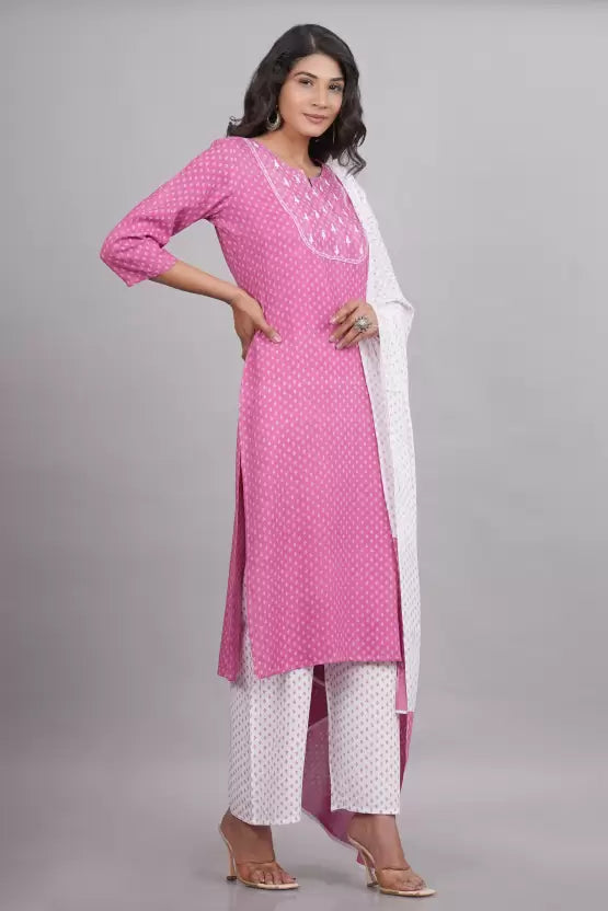 Women Kurta and Palazzo Set Viscose Rayon