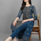 Women Kurta and Trousers Set Cotton Blend