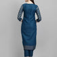 Women Kurta and Trousers Set Cotton Blend