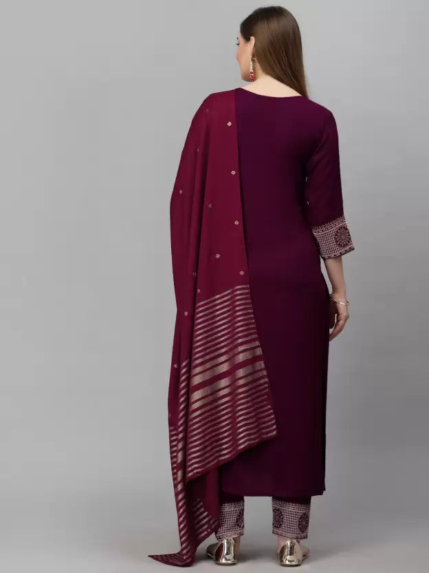 Women Kurta and Pant Set Cotton Blend