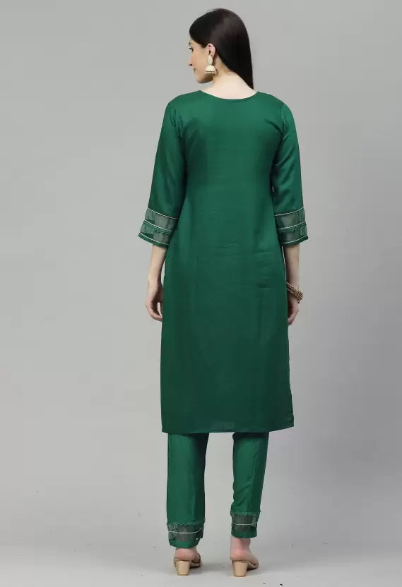 Women Kurta and Pant Set Cotton Blend