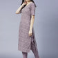 Women Kurta and Pant Set Cotton Blend